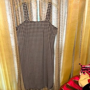 Houndstooth Sleeveless Romper Dress
